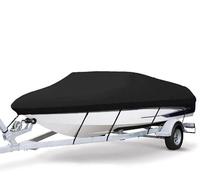 Kayak Cover Boat Cover for Boston Whaler 170 Dauntless, Oxford Fabric Runabout Boat Cover Canoe Cover with Stretchy Elastic Band and Buckle Waterproof Dinghy Cover,A Silver