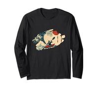 Kayak Cross Brush Wave Sunset Long Sleeve T-Shirt
