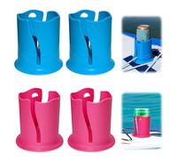 Kayak Drink Holder, 4 PCS Paddle Board Drink Holder, Universal Kayak Drink Cup, Multifunctional Kayak Drink Cup Holder for Outdoor Fishing Accessories Blue Pink