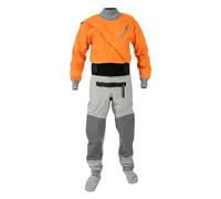 Kayak Dry Suit Men's Kayak Drysuit 3-layer Waterproof Fabric Breathable Same Material As Socks Flat Bottom Padding Pad(Orange,S)