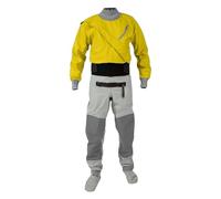 Kayak Dry Suit Men's Kayak Drysuit 3-layer Waterproof Fabric Breathable Same Material As Socks Flat Bottom Padding Pad(Yellow,M)