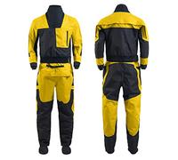 Kayak Drysuit, 4-layer Waterproof Fabric Dry Suits for Men, Front Zipper Sailing Kayaking Equipment(Medium)