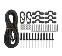 Kayak Elastic Rope with Hook and Fixed C Shape Buckle, 2.44m High Strength Outdoor Fishing Boating Strap Kit - Durable Latex Core, Rust - Resistant Hardware, Multiuse for Canoe a