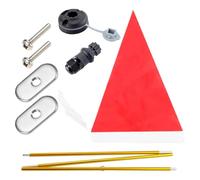 Kayak Flag Pole - Track Mounted Foldable Flagpole, High-Visibility Safety Flag, Construction, Stable Base DIYs Accessory, Easy Installation | Lightweight Design For Yacht, Canoe, Boat, Fishing