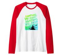 Kayak Gift Kayaking Sometimes We Swim Raglan Baseball Tee
