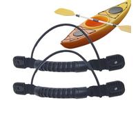Kayak Handle - Kayak Accessories | Boat Side Mount Handles, 2 Pcs Single-hole Replacement Handle With Elastic Cord, Black Sides Mounted Boats Carry Holder For Kayaks Canoes Luggage And Suitcases