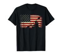 Kayak Kayaking Kayaker Vintage USA Flag Patriotic American T-Shirt