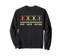 Kayak Lover Retro Paddle Sports Live Love Kayak Graphic Sweatshirt