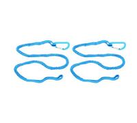 Kayak Paddle Leash Stretchable Strap Lanyard Rope 2pcs, 3-6 Feet Adjustable Length - Durable Elastic Cord with Aluminum Carabiner, Secure Paddle for Kayaking Boating Canoeing (Blue)