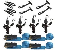 Kayak Ratchet Tie Down Straps -4 PK- 12 FT - 1000 LB Break Strength-for Moving Cargo, Appliances, Lawn Equipment, Motorcycle,Kayak
