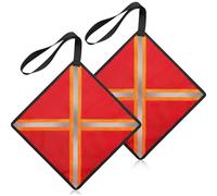 Kayak Reflective Flag - 32x32cm Polyester 2pcs, Warning Accessory Banner, Tear-Resistant | Perfect For Canoe Boat Safety, Truck Load Hauling, Outdoor Towing Travel, Kids Adult Water Sports, Trailer