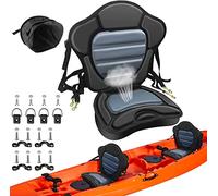 Kayak Seat Thickened Padded Kayak Seat Extra Thick Padded Sit-On-Top Canoe Seat Cushioned - Deluxe Fishing Boat Seat with 4 Pairs Fixed D-Ring & 4 Tie Down Pad Eyes and Screws for Kayaks Boats Canoes