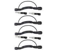 Kayak Side Mount Carry Handle with Elastic Rope and Screws 4 Sets | Non Skid Groove Design, Alloy PP PVC Build, Black Finish for Canoes and Boat Sides
