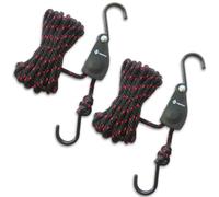 Kayak Tie Down Straps Canoe Bow and Stern Heavy Duty Cargo Ratchet Pulley Rope Hanger (Black Sleeve Elite, 12)