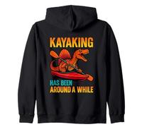Kayaking Been Around A While Funny Dinosaur Paddling Humor Zip Hoodie