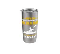 Kayaking Canoeing Never Underestimate Old Man Kayaker Stainless Steel Insulated Tumbler
