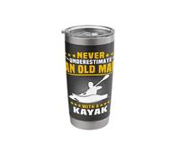 Kayaking Canoeing Never Underestimate Old Man Kayaker Stainless Steel Insulated Tumbler