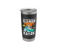 Kayaking Design for Paddlers - Old Man with A Kayak Stainless Steel Insulated Tumbler