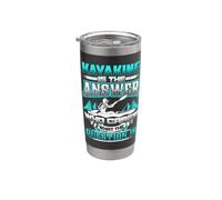 Kayaking is THE Answer Funny Kayaks Kayakers Backside Stainless Steel Insulated Tumbler