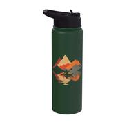 Kayaking Vintage Retro Mountains Canoe Canoeing Kayak Stainless Steel Insulated Water Bottle