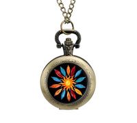 Kayaks and Paddles Around The Sun Pocket Watch Vintage Quartz Pocket Watches with Chain for Men Women Coppery-Style