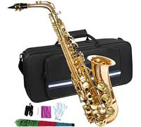 KAYATA Superior Alto Saxophone with Clear Lacquer Finish, E Flat high F#,Beginner Alto Sax Full Kit With Deluxe Sax Case.94# Copper.