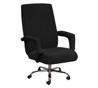 KAYBTNT Office Chair Cover Stretchable, Home Computer Chair Cover with Armrest Covers, Universal Washable Removable Spandex Stretch Non Slip Desk Chair Cover,Black,Size XL