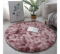 KAYBTNT Round Rug, Fluffy Shaggy Aesthetic Circle Rug, Plush Washable Non-Slip Soft Area Circular Fuzzy Rugs, Cute Carpet for Kids Baby Nursery Girls Living Room Bedroom Home,Dark Pink,120cm/47inch