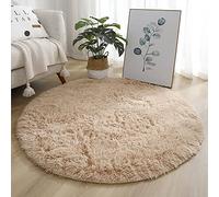 KAYBTNT Round Rug, Fluffy Shaggy Aesthetic Circle Rug, Plush Washable Non-Slip Soft Area Circular Fuzzy Rugs, Cute Carpet for Kids Baby Nursery Girls Living Room Bedroom Home,Camel,160cm/63inch