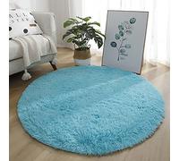 KAYBTNT Round Rug, Fluffy Shaggy Aesthetic Circle Rug, Plush Washable Non-Slip Soft Area Circular Fuzzy Rugs, Cute Carpet for Kids Baby Nursery Girls Living Room Bedroom Home,Royal Blue,120cm/47inch