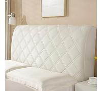 KAYBTNT Thicken Quilted Headboard Cover, Soft Stretch Bed Headboard Slipcover, Universal Full Size Short Plush Dustproof Protectors Covers for Queen, King, Dorm, Bedroom Decorations,White,180cm