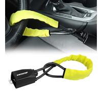 KAYCENTOP Car Steering Wheel Lock, Seat Belt Lock, Anti-Theft Device, Max 17 Inch Length, Small and Light-Weight, Multi-Functional, Fit Most Vehicle, SUV, Golf Cart Security (Yellow)