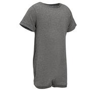 Kaycey Popper Vest Short Sleeve Bodysuit With Crotch Snap Closure, Adaptive Clothing for Adults & Big Kids with Special Needs, Soft Cotton, Grey, XL