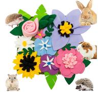 KAYCOWZA Small Animal Foraging Mat for Rabbit Hedgehog Guinea Pig Rat Chinchillas Bunny - Interactive Cute Flower Funny Feeder Toy Feeding Mat Bedding Cage Accessories