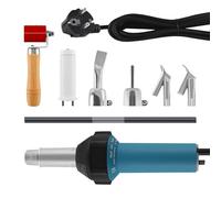 KayEsampra 1500 W 220 V Hot Air Gun Plastic Welding Machine Heat Gun, 30°C - 680°C Adjustable Hot Air Gun, Hot Air Blower for Vinyl PE PVC Welding Machine with Plastic Rod, Roller, Nozzle