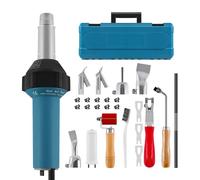 KayEsampra 1600W 220V Hot Air Flashlight, Plastic, Welding Gun, Hot Gas Welding Machine with Nozzles and PE/PVC Rods, with Plastic Case and 6 Accessories
