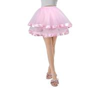 Kayferli Women's Pink One Size Tulle Skirt, Festive Carnival Costume, Vintage Tutu, Puffy Party Skirt, Cheerleader Costume
