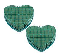 Kayfg 2Pcs Floral Foam Heart-Shaped Flower Holder with Floral Foam for Wedding Centerpiece Party Car Table Floral Arrangement