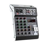 Kayfg HM-4M 4 Channel Studio Audio Mixer Sound Mixing Console for PC Recording DJ Stage Family KTV Campus Speech Meeting