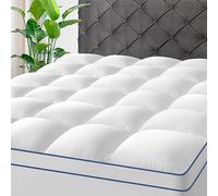 KAYFIA King Mattress Topper,Extra Thick Mattress Pad Cover for Deep Sleep,3D+7D Snow Down Alternative Fill Overfilled Plush Pillow Top with 8-21 Inch Deep Pocket-White
