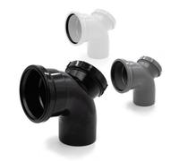 Kayflow 110mm Soil (S11) - 90 Deg Short Access Bend (Single Socket), Black