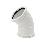 Kayflow 110mm Soil (S4) - 45 Deg Bend (Double Socket), White
