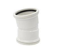Kayflow 110mm Soil (S6) - 15 Deg Bend (Double Socket), White