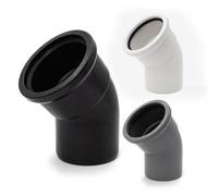 Kayflow 110mm Soil (S8) - 45 Deg Bend (Single Socket), Black