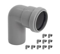 Kayflow 32mm Push-Fit 90 Degrees Knuckle Bend (Single Socket) (10 Pack) - Light Grey