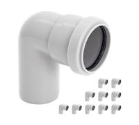 Kayflow 32mm Push-Fit 90 Degrees Knuckle Bend (Single Socket) (10 Pack) - White