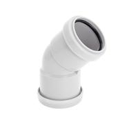 Kayflow 40mm Push-Fit 45 Degrees Swept Bend (Double Socket) - White
