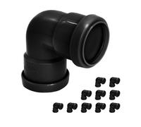 Kayflow 40mm Push-Fit 90 Degrees Knuckle Bend (Double Socket) (10 Pack) - Black