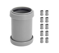 Kayflow 40mm Push-Fit Coupler (Double Socket) (10 Pack) - Light Grey
