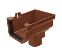 Kayflow Ogee Gutter Stopend Outlet (Right) - Brown